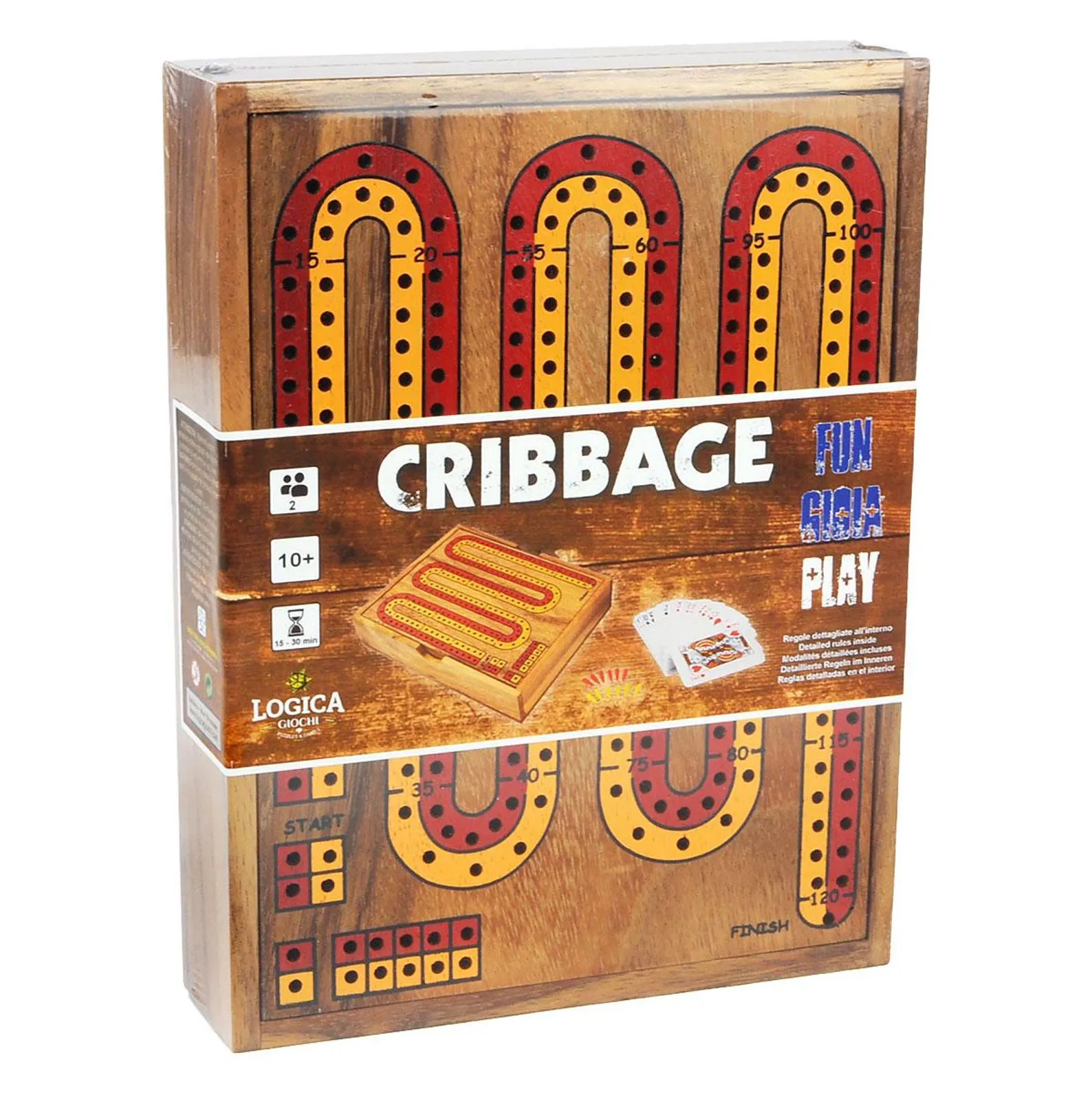 Traditional Wooden Cribbage Board Game With Closing Lid - Image 4