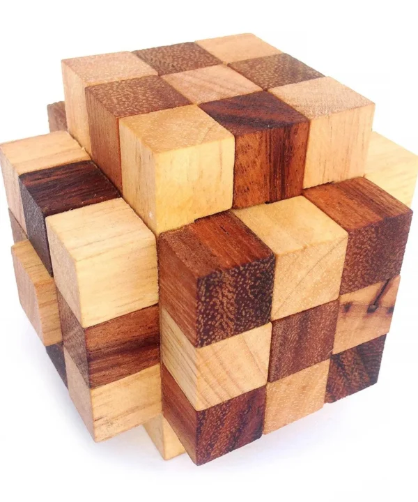Castling Wooden Block Brain Puzzle Tabletop Ornament