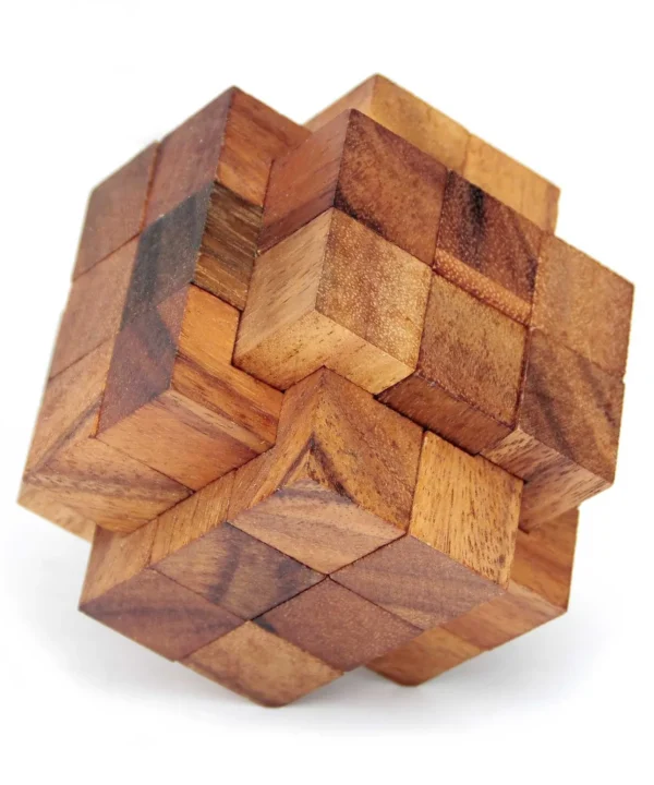 Mega Burr Interlocking Wooden Cube Brain Puzzle